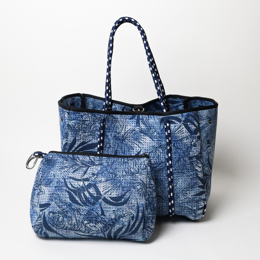 EVERYDAY TOTE JUNGLE FEVER DENIM BLUE