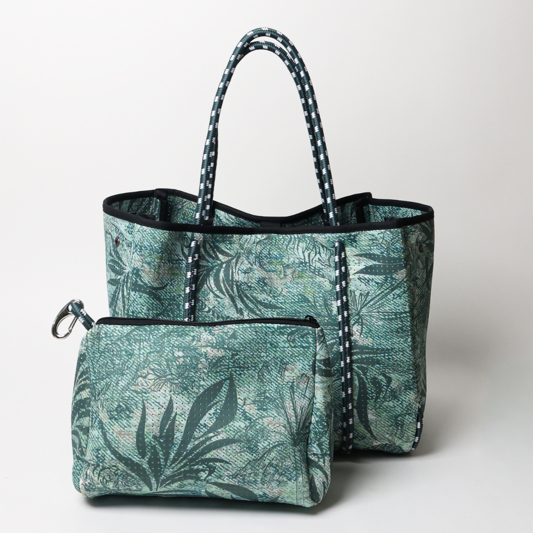 EVERYDAY TOTE JUNGLE FEVER DENIM GREEN