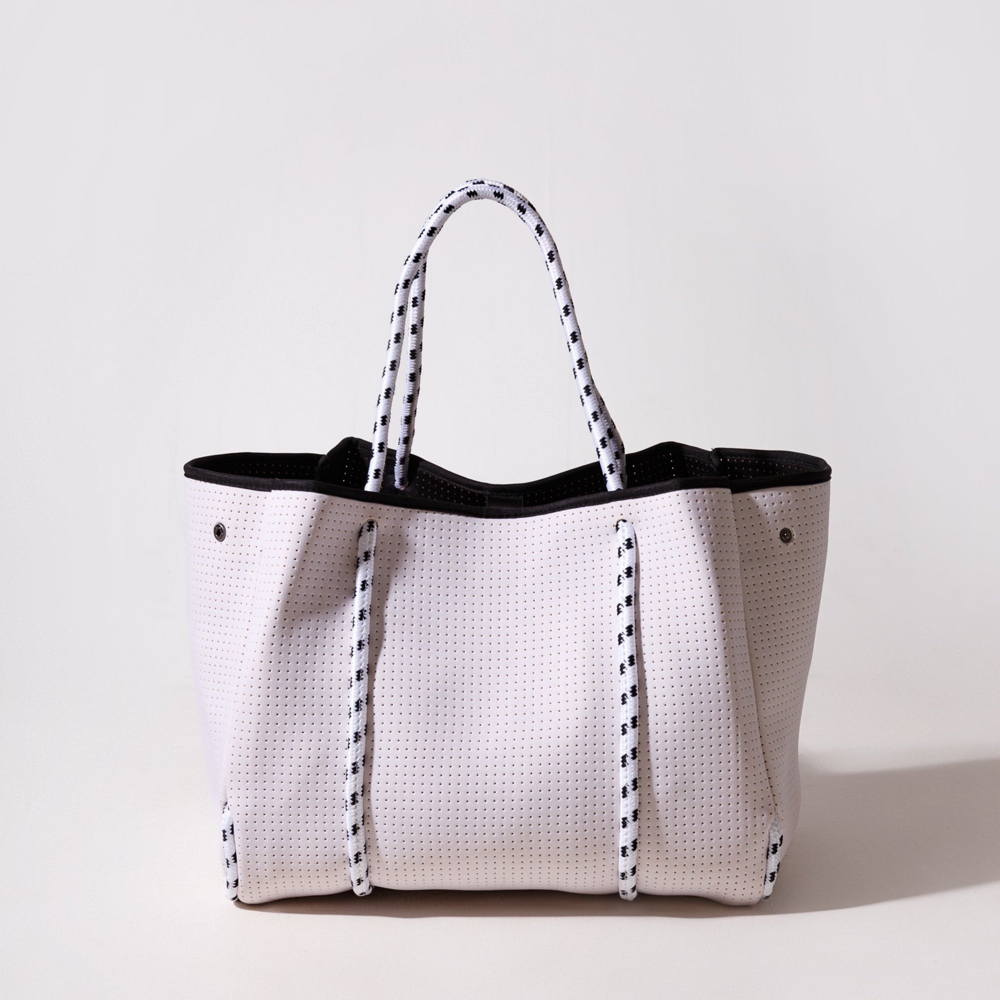 White discount studded handbag