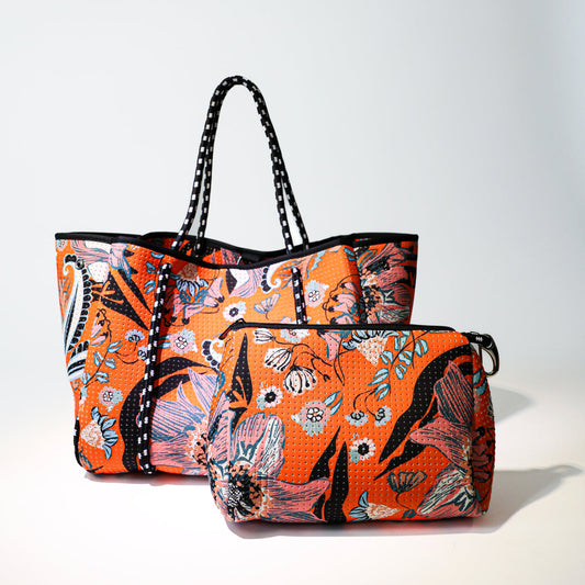 BLOSSOM ORANGE BASIC SET: EVERYDAY TOTE AND POUCH