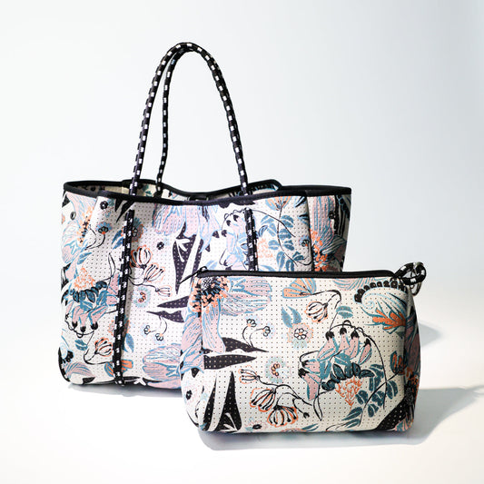 BLOSSOM WHITE BASIC SET: EVERYDAY TOTE AND POUCH