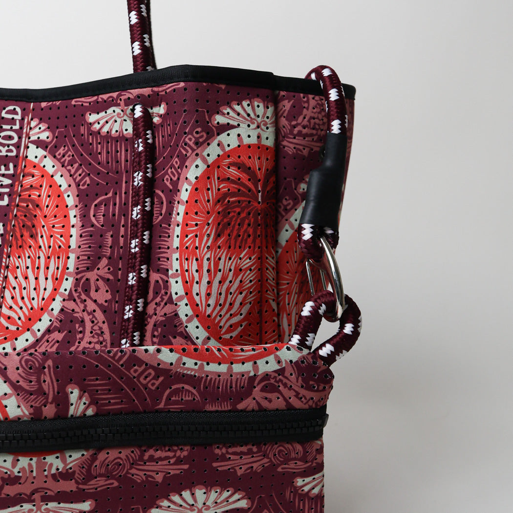 EVERYDAY TOTE POP UPS SCARF RED