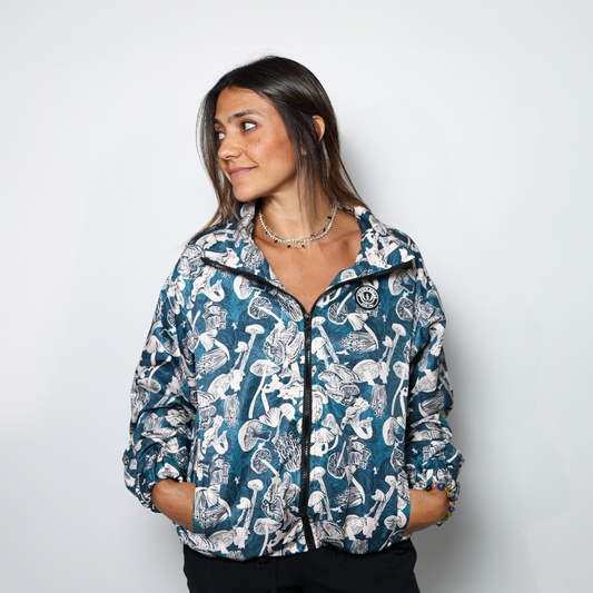 PLAYASHA X POPUPS BRAND EVERYDAY BOMBER JACKET POPUPS SHROOMS TEAL