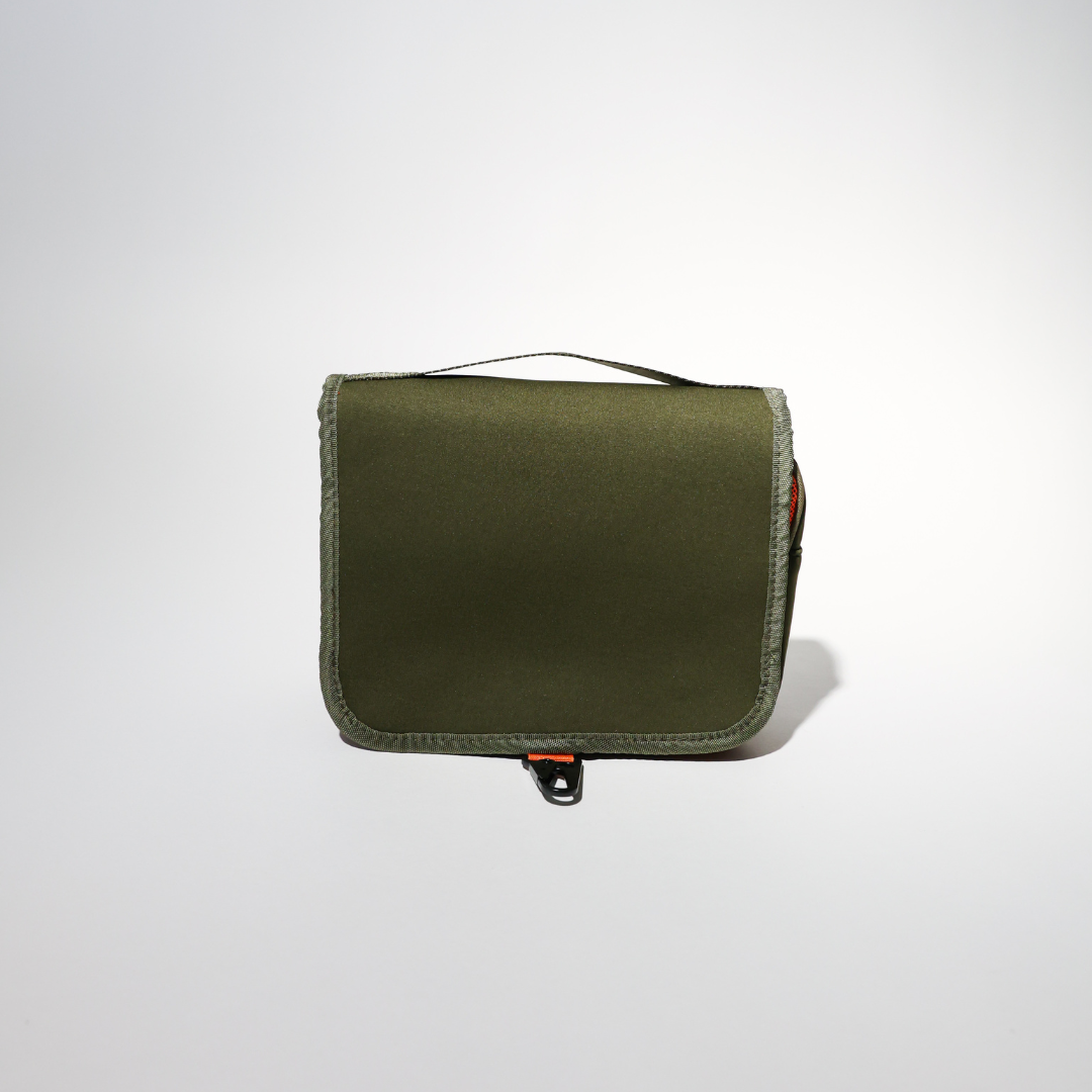 SAFARI GREEN EVERYTHING SET: EVERYDAY TOTE + LAPTOP SLEEVE + TOILETRY BAG + PASSPORT WALLET + ESSENTIAL POUCH + MAKEUP POUCH