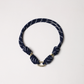 POP UPS X HANNAH B BOAT ROPE DEEP BLUE NECKLACE WITH PAVE INITIAL