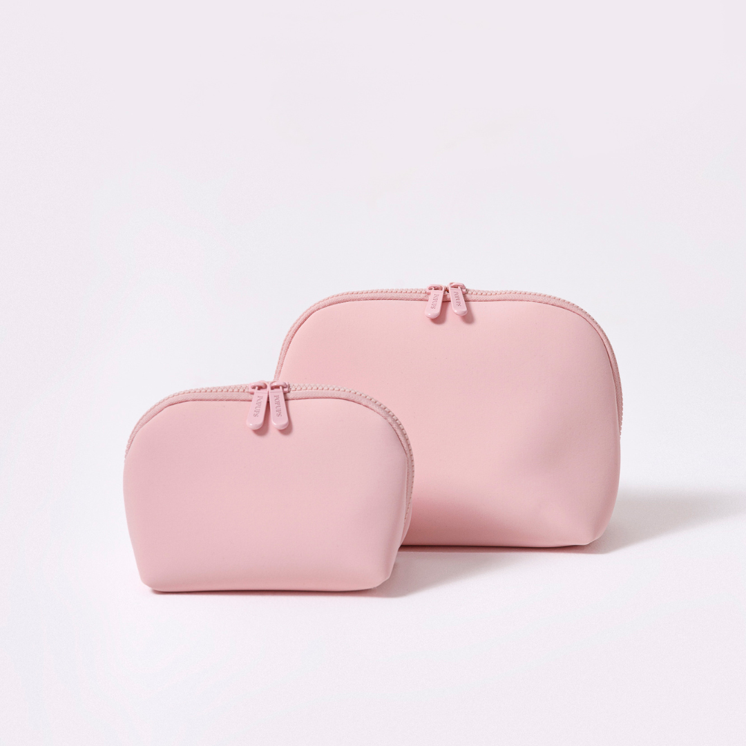 PRETTY IN PINK SET: EVERYDAY TOTE + LAPTOP SLEEVE + MAKEUP POUCH + PASSPORT WALLET + KEY CHAIN
