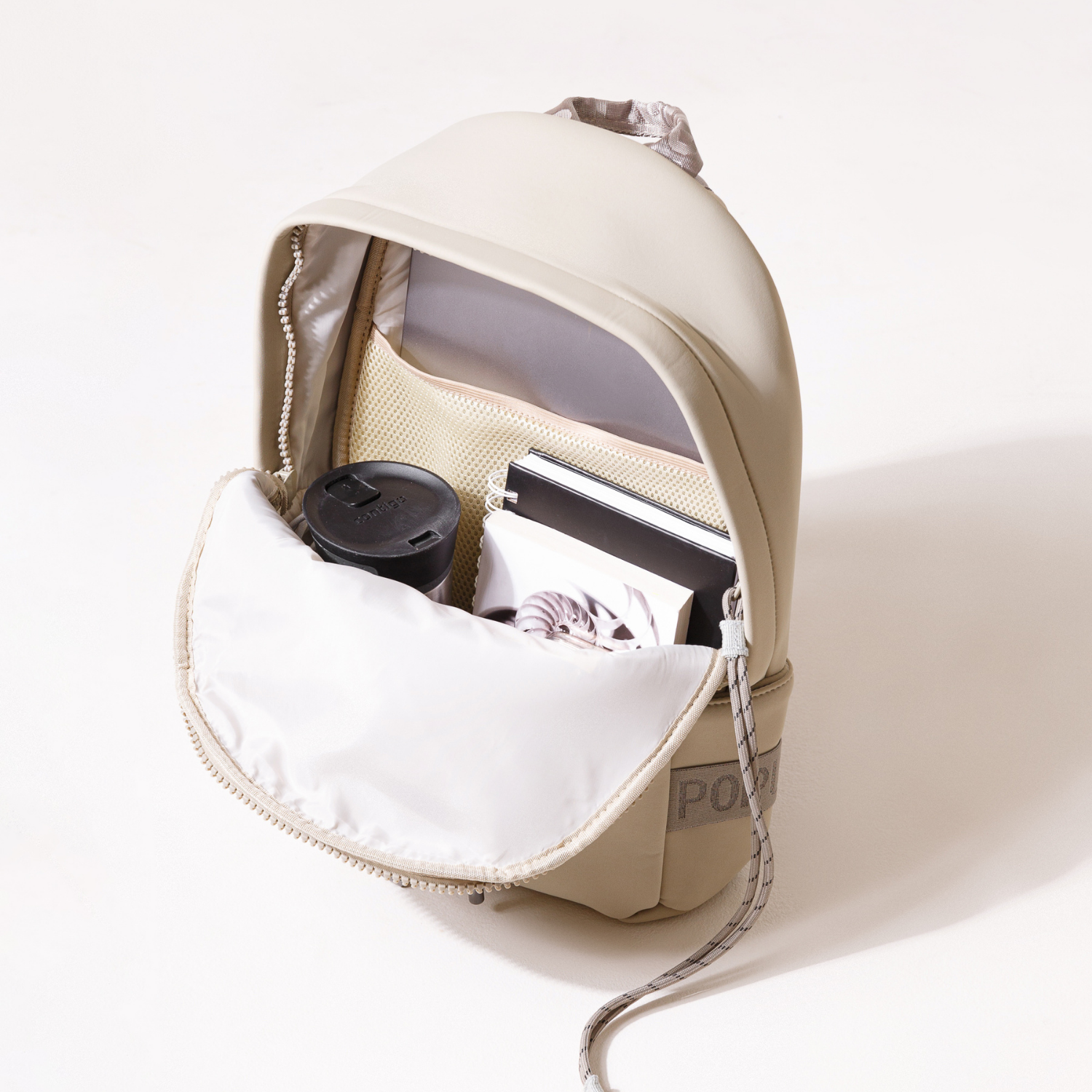 beige travel backpack Everyday Backpack Taupe