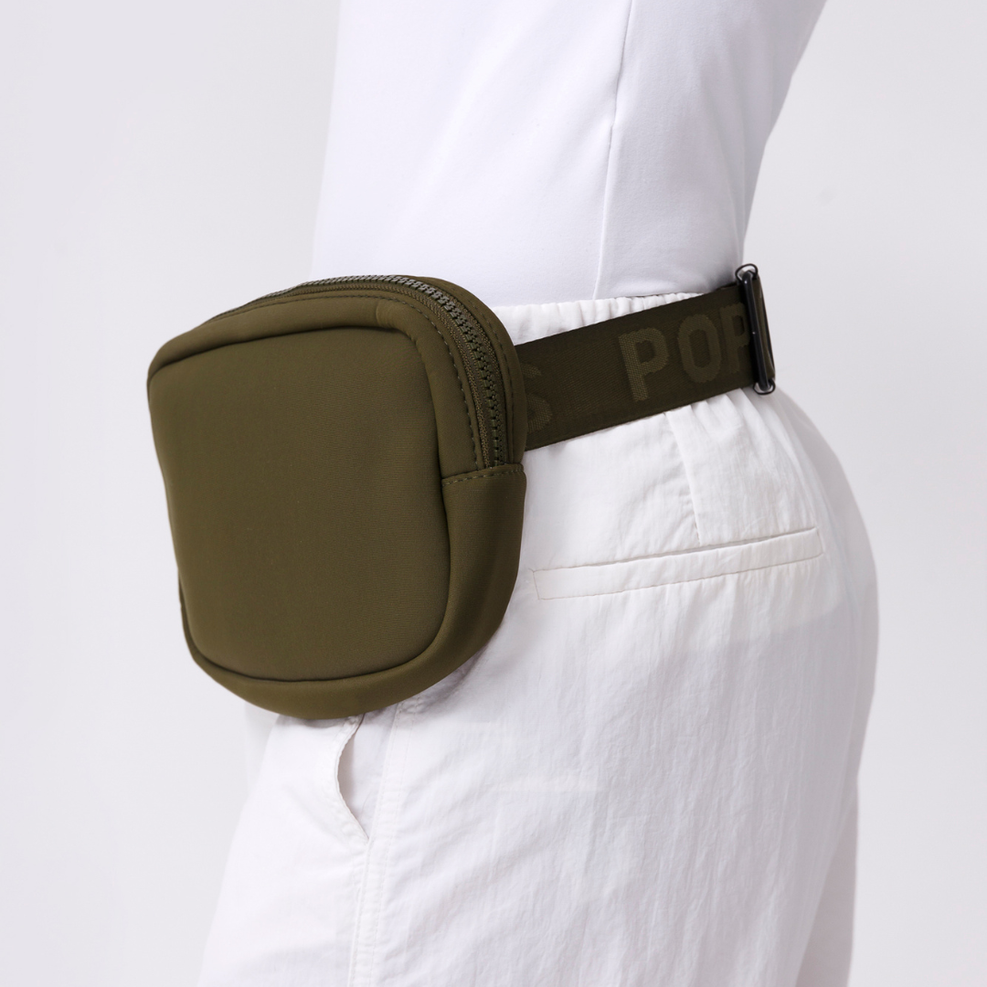 Army green top fanny pack
