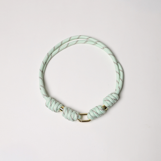 POP UPS X HANNAH B BOAT ROPE MINTY GREEN NECKLACE WITH PAVE INITIAL