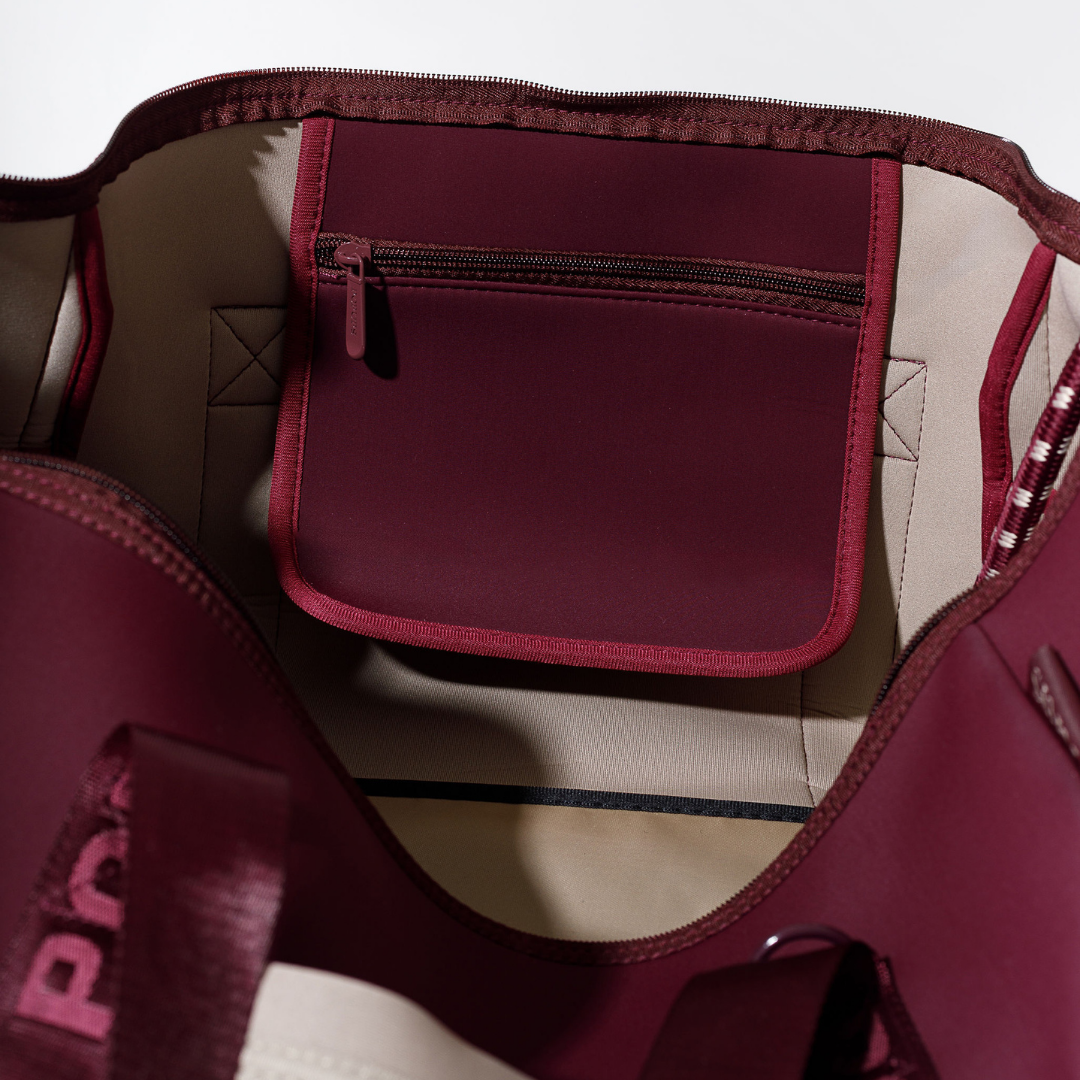 ZIPPER TOTE BORDEAUX