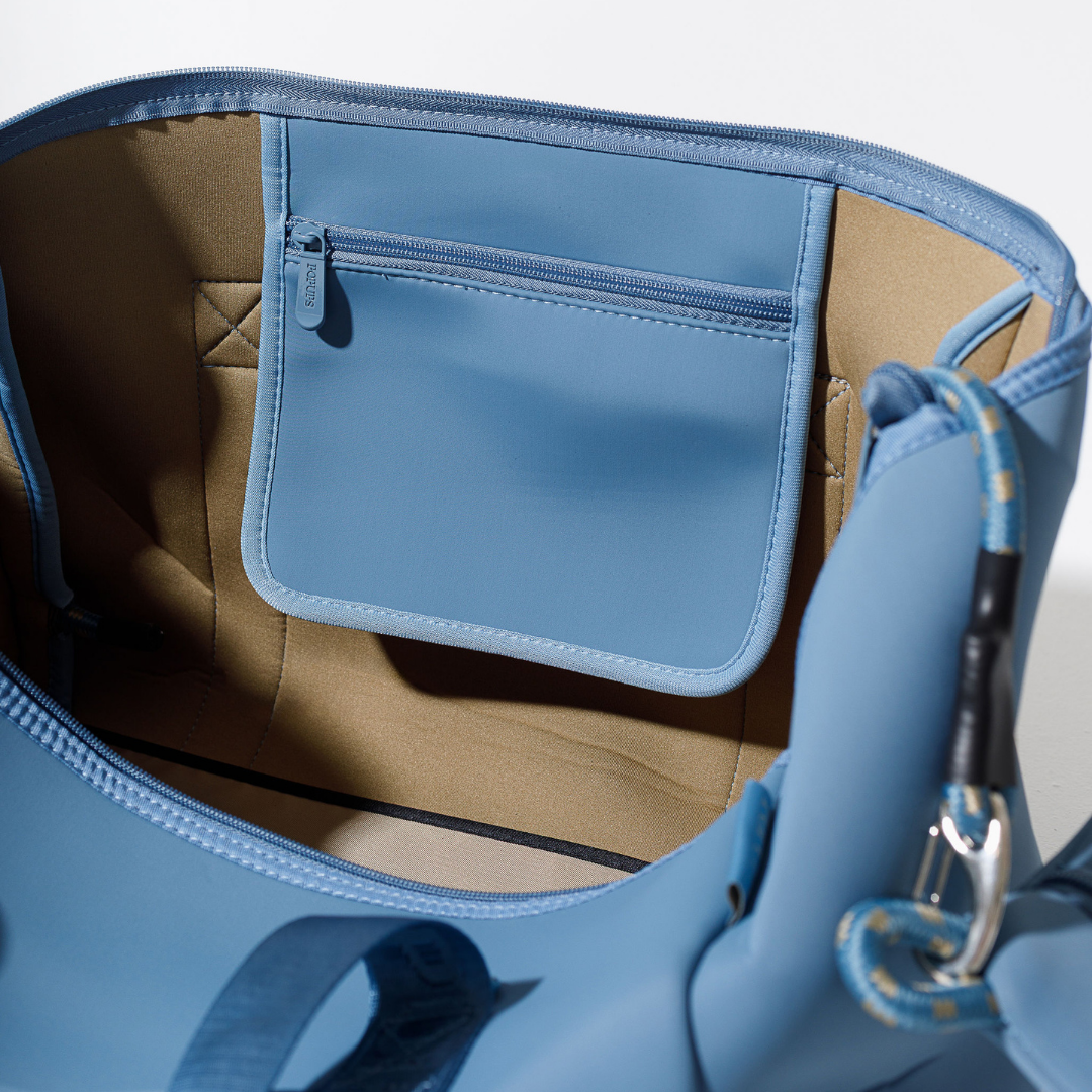 ZIPPER TOTE STORMY BLUE
