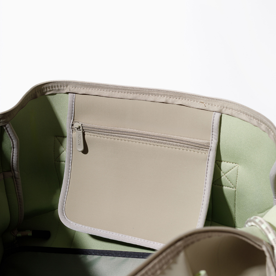 ZIPPER TOTE TAUPE