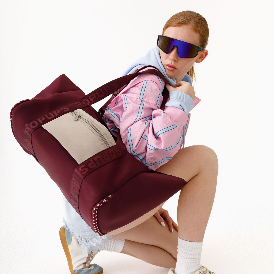 ZIPPER TOTE BORDEAUX