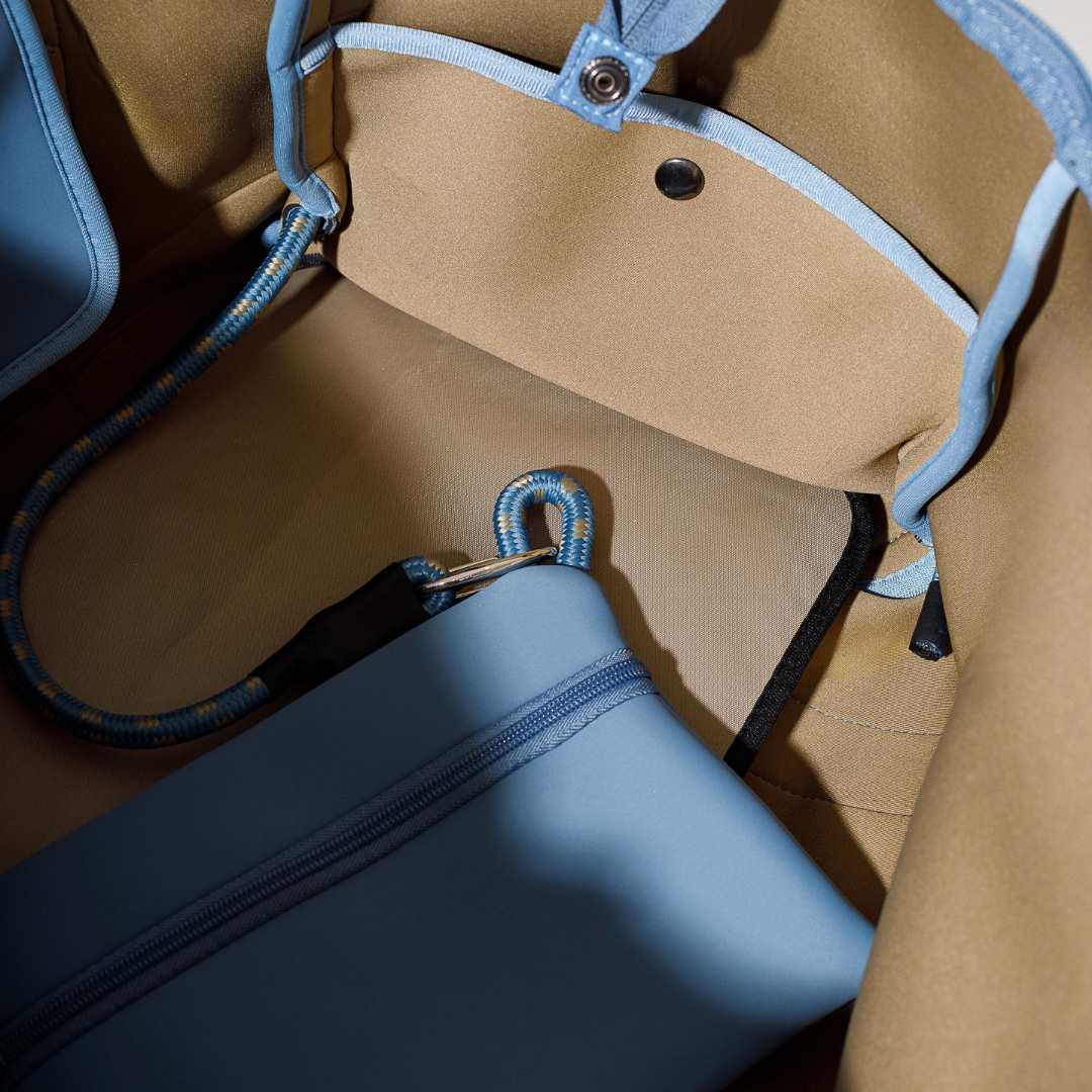 ZIPPER TOTE STORMY BLUE