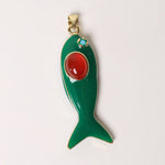 ENAMEL FISH GREEN