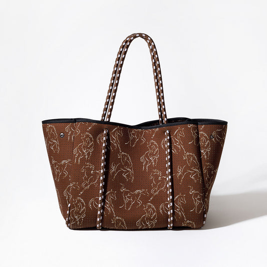 EVERYDAY TOTE HORSE PRINT ESPRESSO