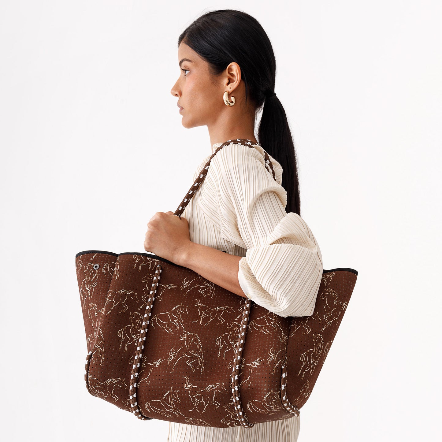 EVERYDAY TOTE HORSE PRINT ESPRESSO