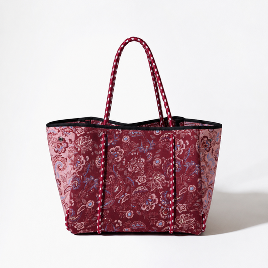 EVERYDAY TOTE PAISLEY MERLOT