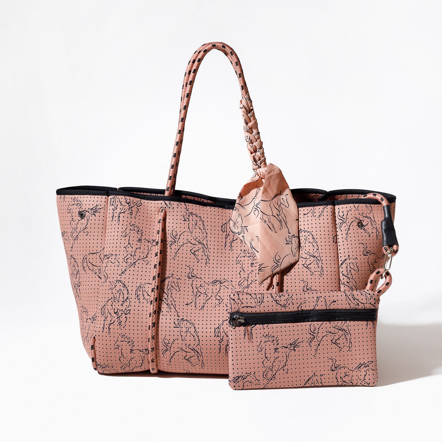 EVERYDAY TOTE HORSE PRINT BLUSH PINK