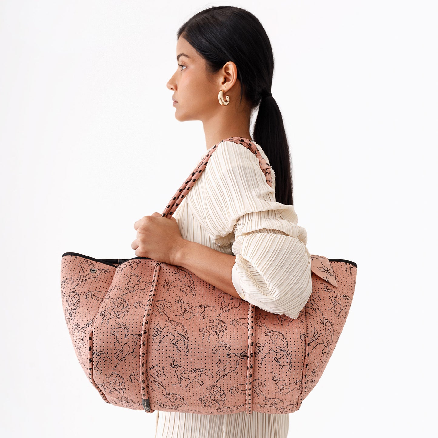 EVERYDAY TOTE HORSE PRINT BLUSH PINK
