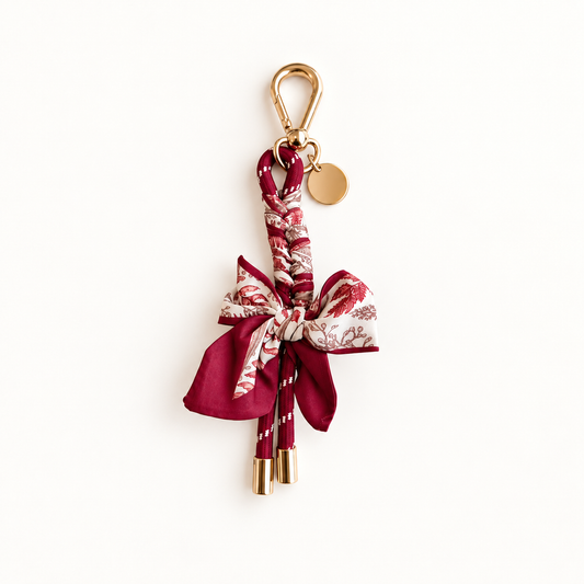 SCARF KEYCHAIN BURGUNDY