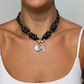 POP UPS X HANNAH B BOAT ROPE BLACK NECKLACE WITH HAPPY YIN-YANG