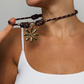 POP UPS X HANNAH B BOAT ROPE CHOCOLATE NECKLACE WITH GOLD DAISY