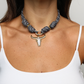POP UPS X HANNAH B BOAT ROPE GREY NECKLACE WITH HORNS