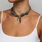 POP UPS X HANNAH B BOAT ROPE GREY NECKLACE WITH 11:11 & BLACK CHILI