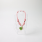 POP UPS X HANNAH B BOAT ROPE PRETTY IN PINK NECKLACE WITH GREEN HEART & PINK FISH
