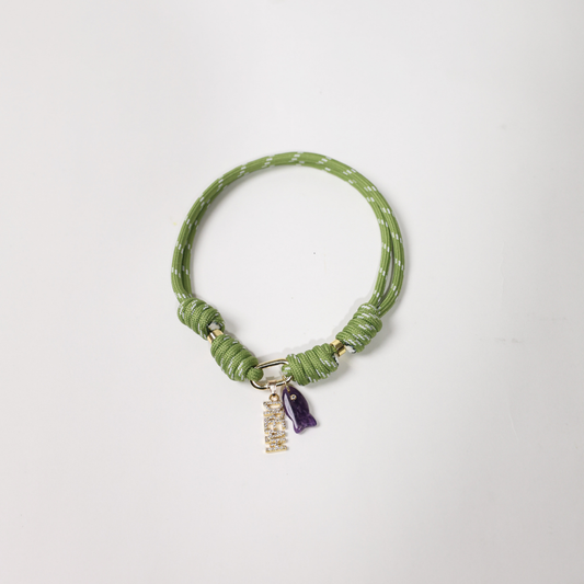 POP UPS X HANNAH B BOAT ROPE SAFARI NECKLACE WITH DREAM PURPLE FISH