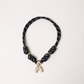 POP UPS X HANNAH B BOAT ROPE BLACK NECKLACE WITH PAVE INITIAL