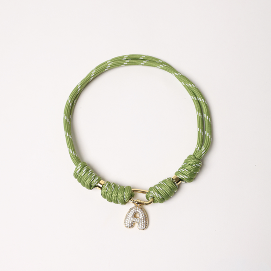POP UPS X HANNAH B BOAT ROPE SAFARI NECKLACE WITH PAVE INITIAL