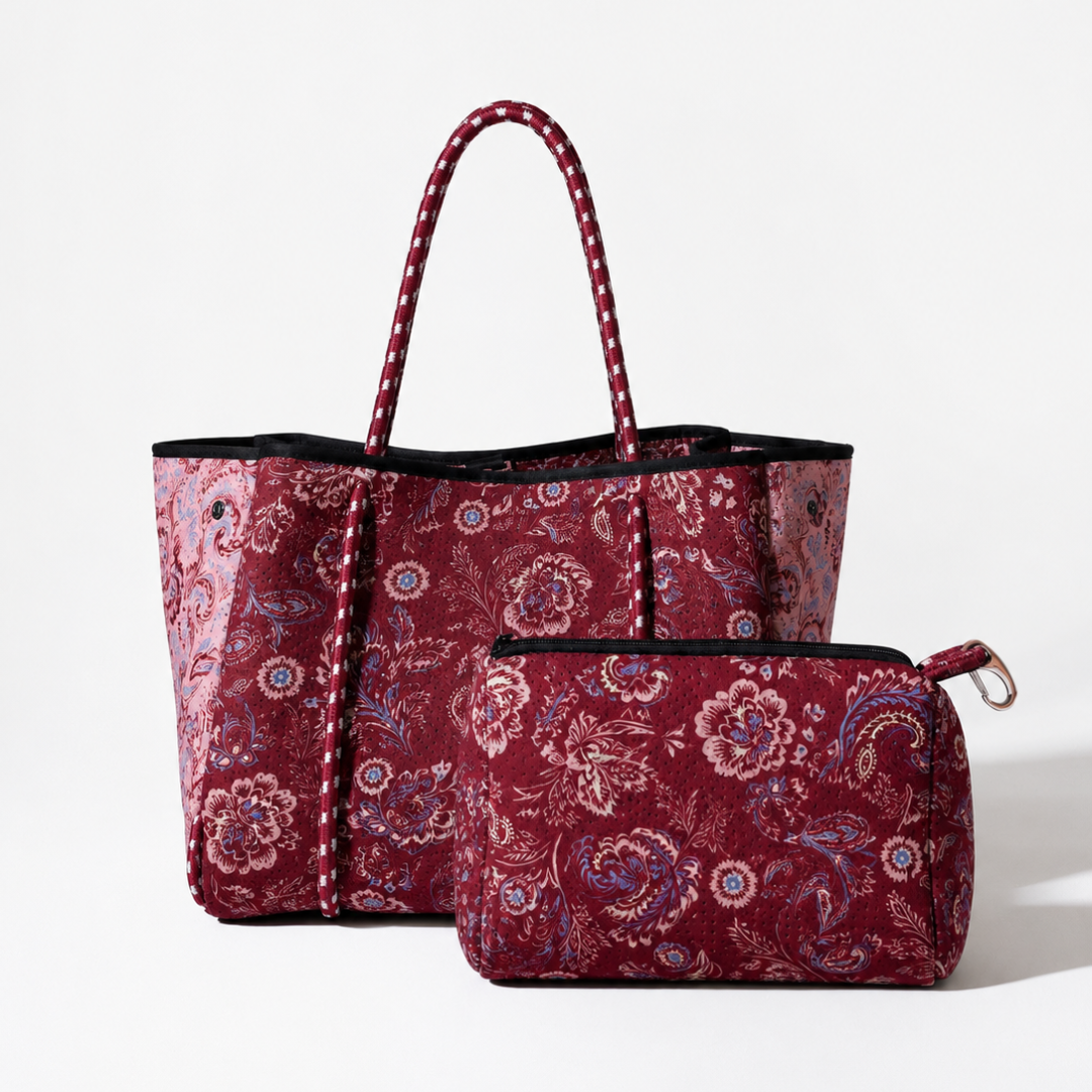 ESSENTIAL POUCH PAISLEY MERLOT