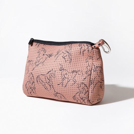 ESSENTIAL POUCH HORSE PRINT BLUSH PINK