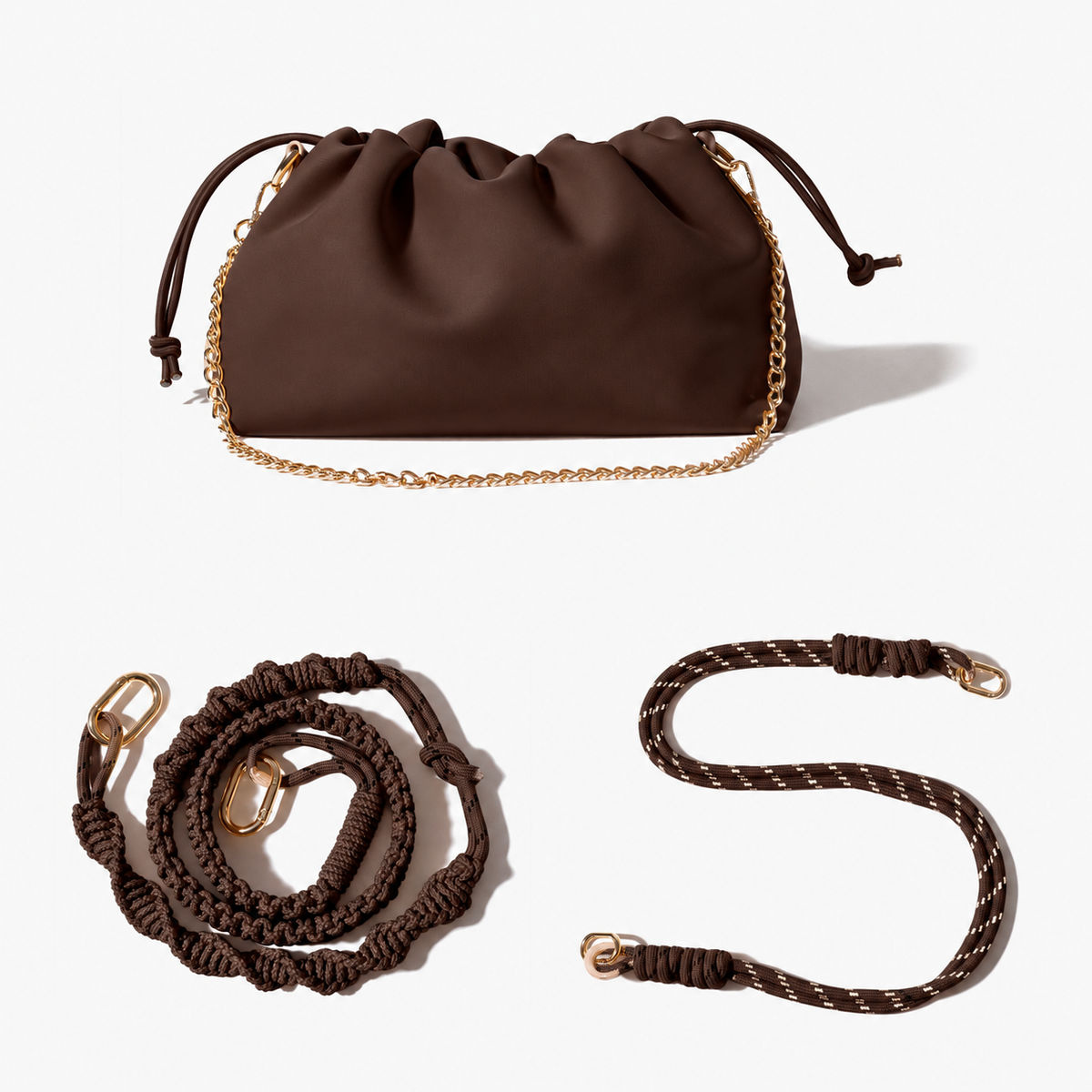 BUNDLE PUFF CLUTCH - ESPRESSO