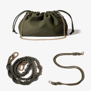BUNDLE PUFF CLUTCH - SAFARI GREEN