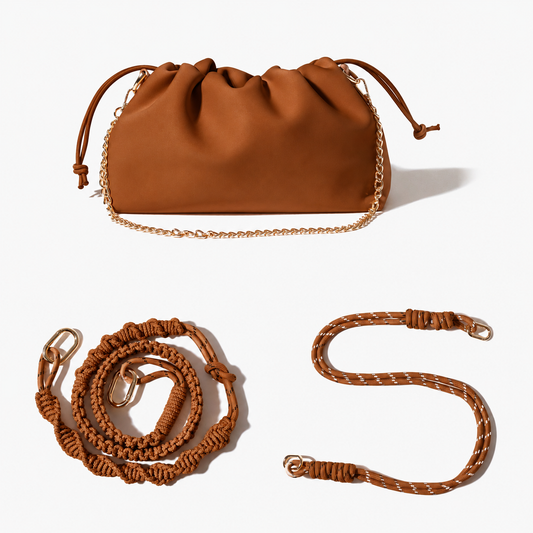BUNDLE PUFF CLUTCH - TOFFEE