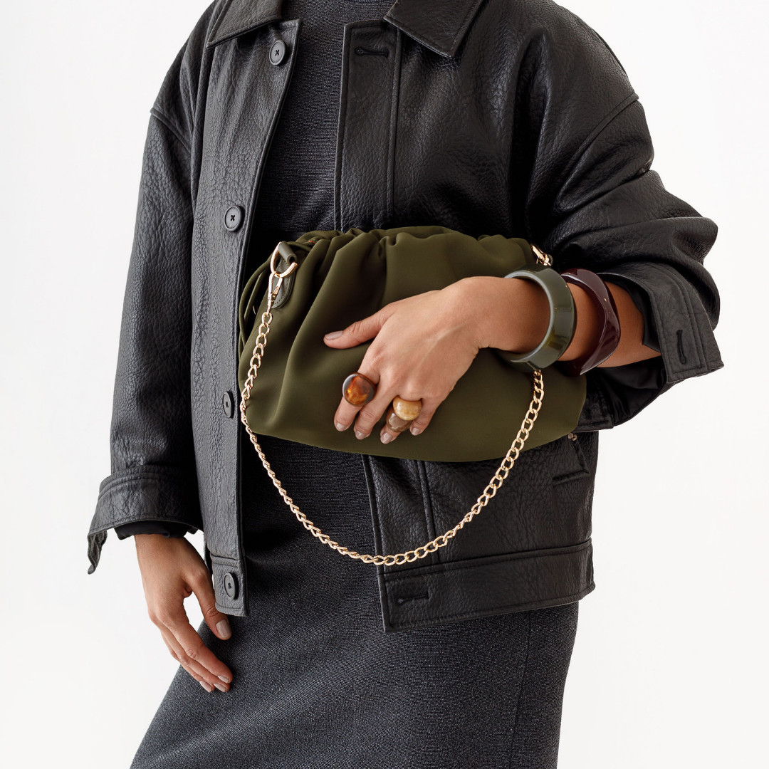 PUFF CLUTCH SAFARI GREEN