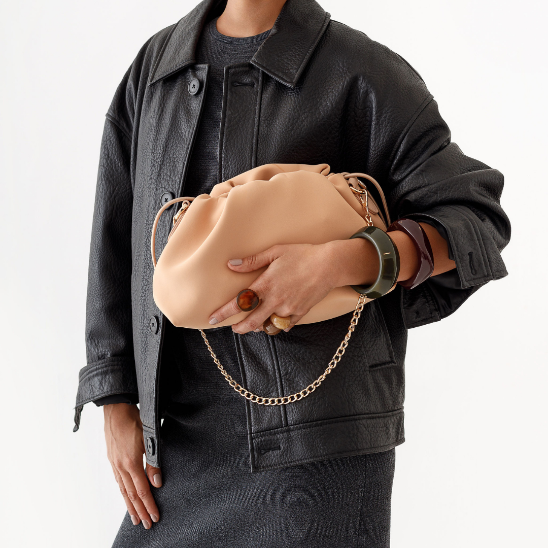 PUFF CLUTCH TAN