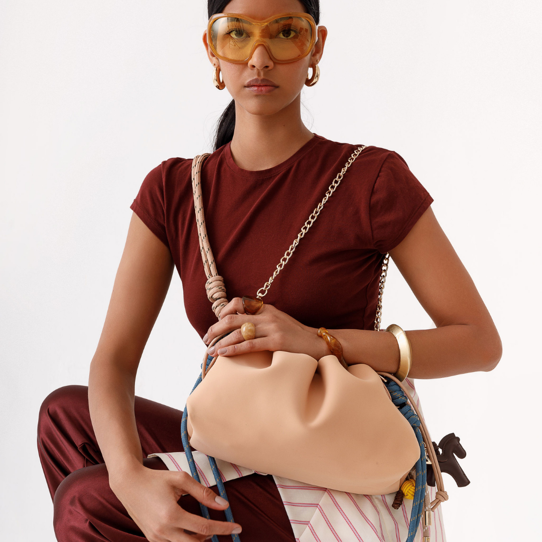 PUFF CLUTCH TAN