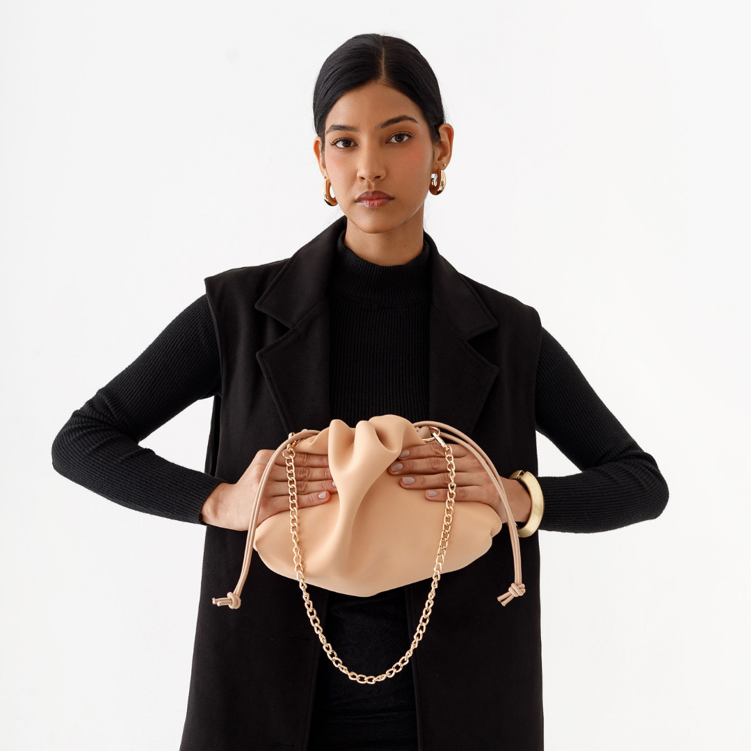 PUFF CLUTCH TAN