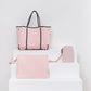 PRETTY IN PINK TRAVEL SET: EVERYDAY TOTE + LAPTOP SLEEVE + PASSPORT WALLET