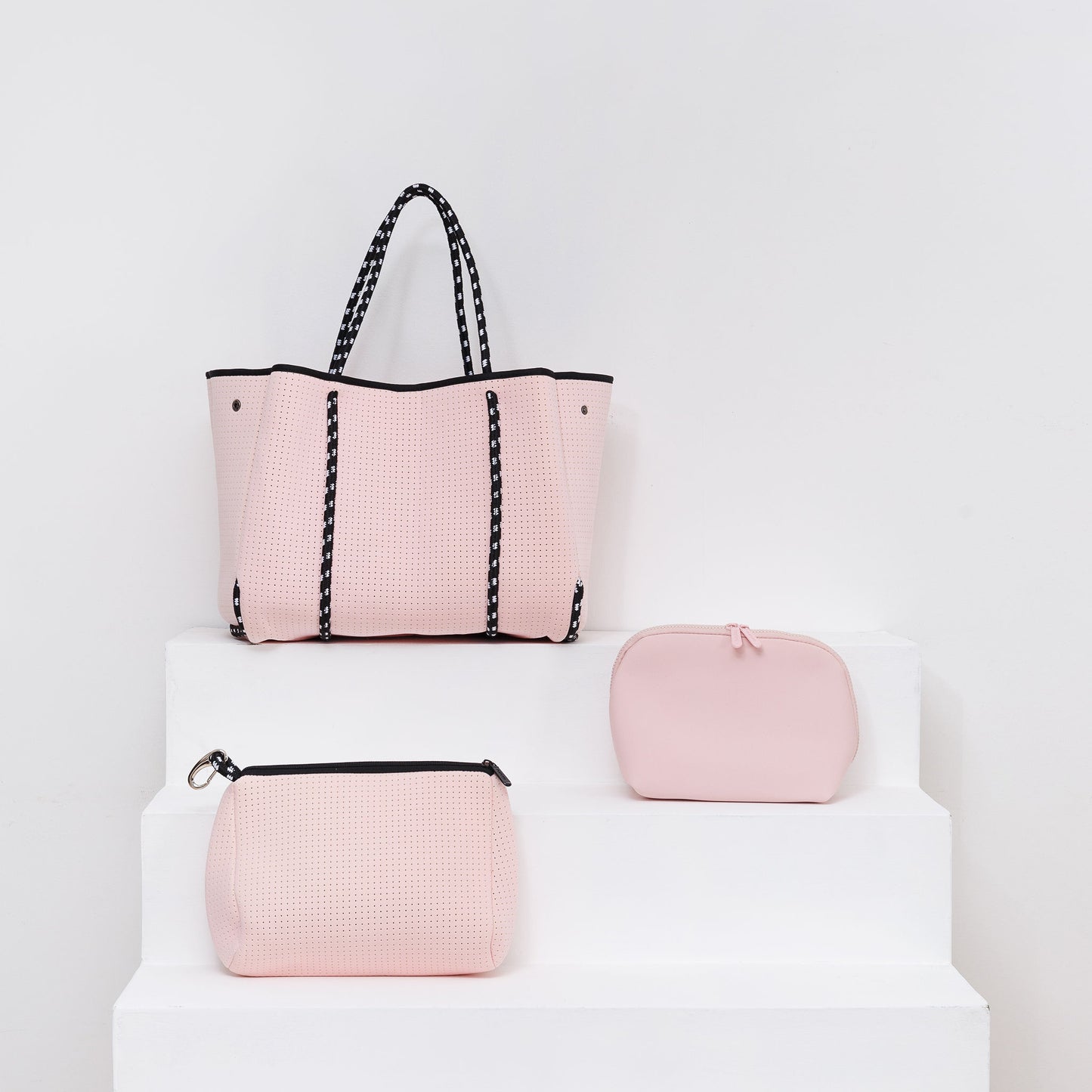 PRETTY IN PINK ORGANIZATION SET: EVERYDAY TOTE + ESSENTIAL POUCH + MAKEUP POUCH
