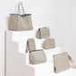 TAUPE EVERYTHING SET: EVERYDAY TOTE + LAPTOP SLEEVE + TOILETRY BAG + PASSPORT WALLET + ESSENTIAL POUCH + MAKEUP POUCH