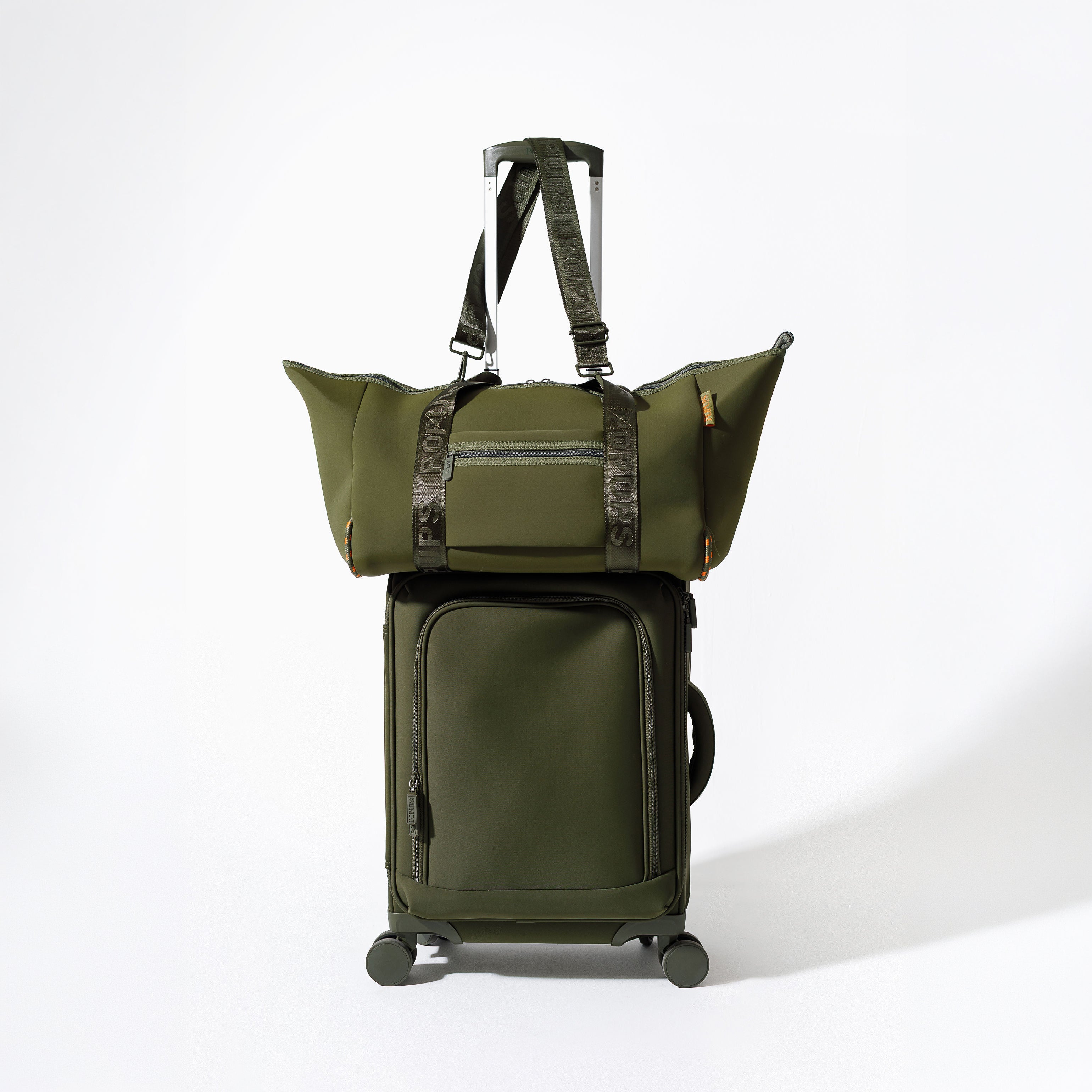 SAFARI GREEN SET - CARRY ON AND XL ZIPPER TOTE – Pop Ups Brand