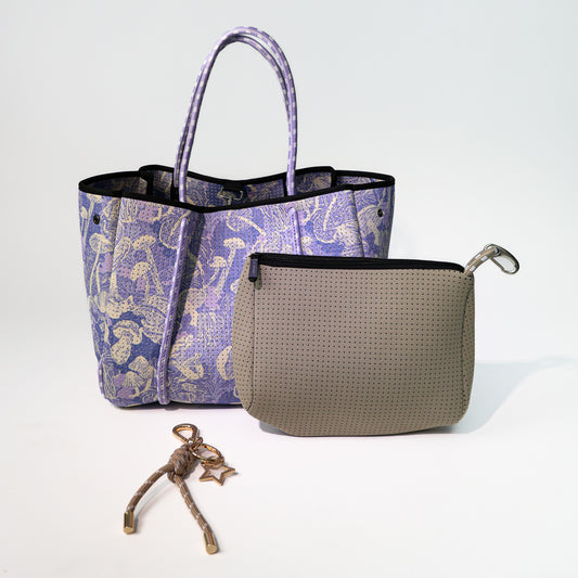 SHROOMS LILAC SET: EVERYDAY TOTE + POUCH + KEY CHAIN