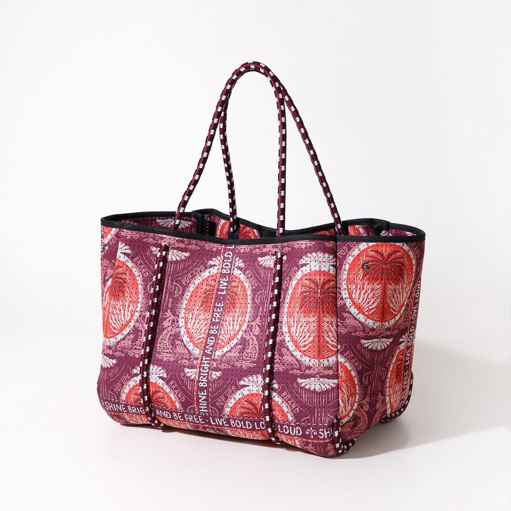 EVERYDAY TOTE POP UPS SCARF RED