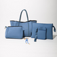 STORMY BLUE SET: EVERYDAY TOTE + LAPTOP SLEEVE + ESSENTIAL POUCH + PASSPORT WALLET + KEY CHAIN