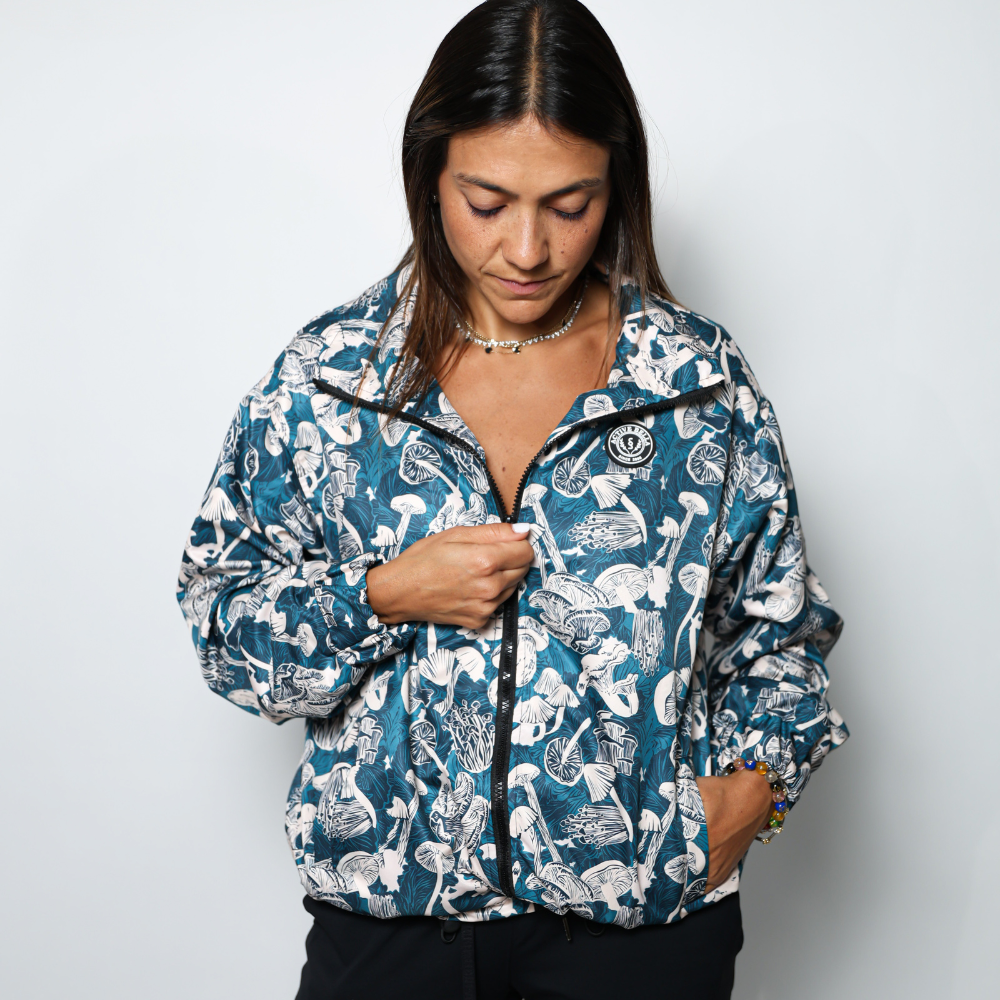 PLAYASHA X POPUPS BRAND EVERYDAY BOMBER JACKET POPUPS SHROOMS TEAL